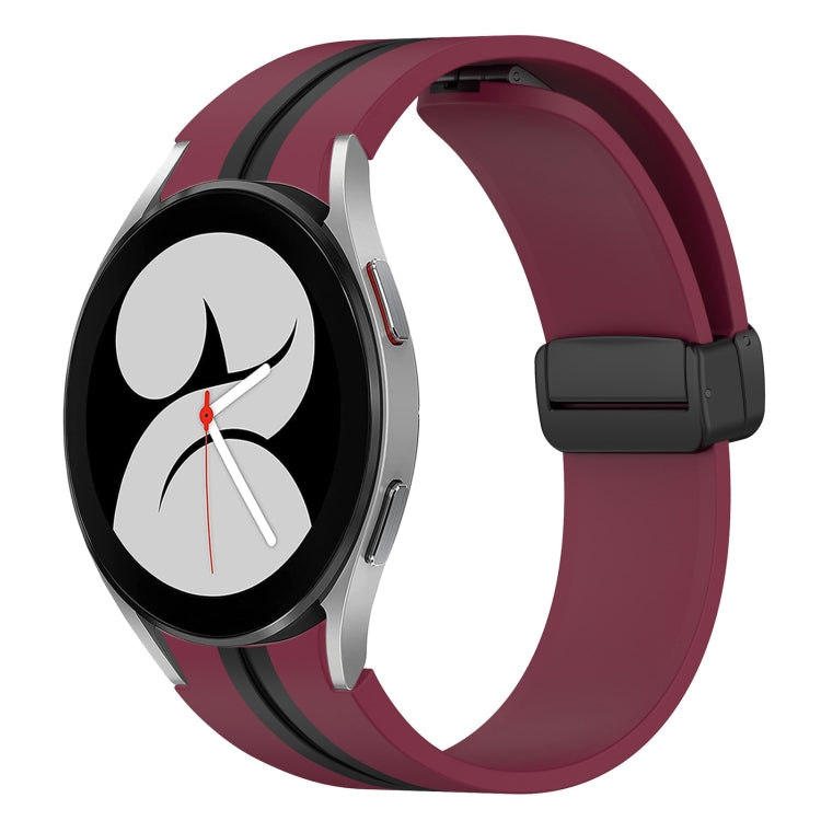 Bracelet de montre en silicone à fermoir magnétique pliant, For Samsung Galaxy Watch 5 44mm, For Samsung Galaxy Watch 5 40mm, For Samsung Galaxy Watch 4 44mm, For Samsung Galaxy Watch 4 40mm, For Samsung Galaxy Watch 4 Classic 46mm                     ...