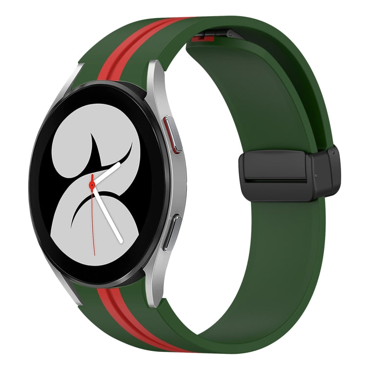 Bracelet de montre en silicone à fermoir magnétique pliant, For Samsung Galaxy Watch 5 44mm, For Samsung Galaxy Watch 5 40mm, For Samsung Galaxy Watch 4 44mm, For Samsung Galaxy Watch 4 40mm, For Samsung Galaxy Watch 4 Classic 46mm                     ...