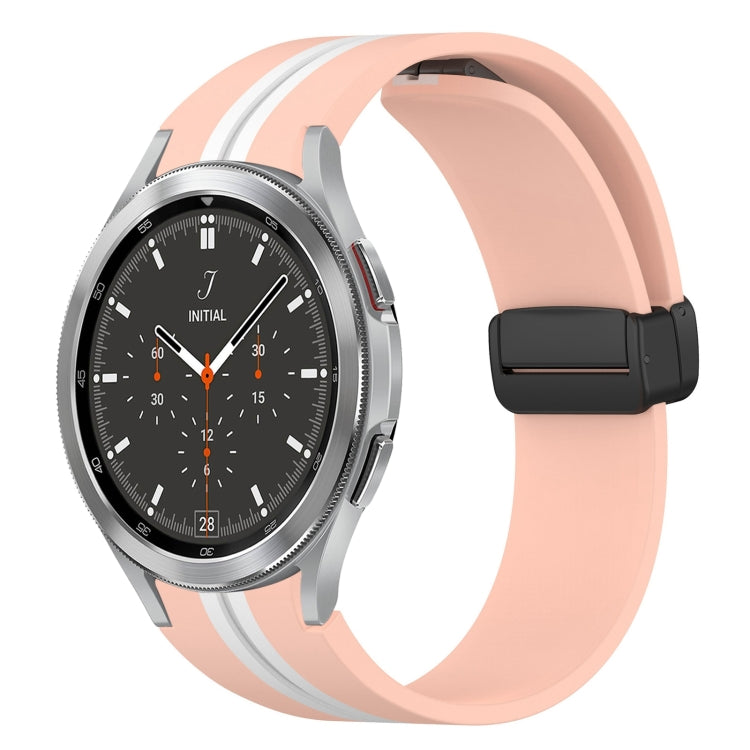 Bracelet de montre en silicone à fermoir magnétique pliant, For Samsung Galaxy Watch 5 44mm, For Samsung Galaxy Watch 5 40mm, For Samsung Galaxy Watch 4 44mm, For Samsung Galaxy Watch 4 40mm, For Samsung Galaxy Watch 4 Classic 46mm                     ...