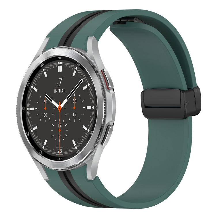 Bracelet de montre en silicone à fermoir magnétique pliant, For Samsung Galaxy Watch 5 44mm, For Samsung Galaxy Watch 5 40mm, For Samsung Galaxy Watch 4 44mm, For Samsung Galaxy Watch 4 40mm, For Samsung Galaxy Watch 4 Classic 46mm                     ...