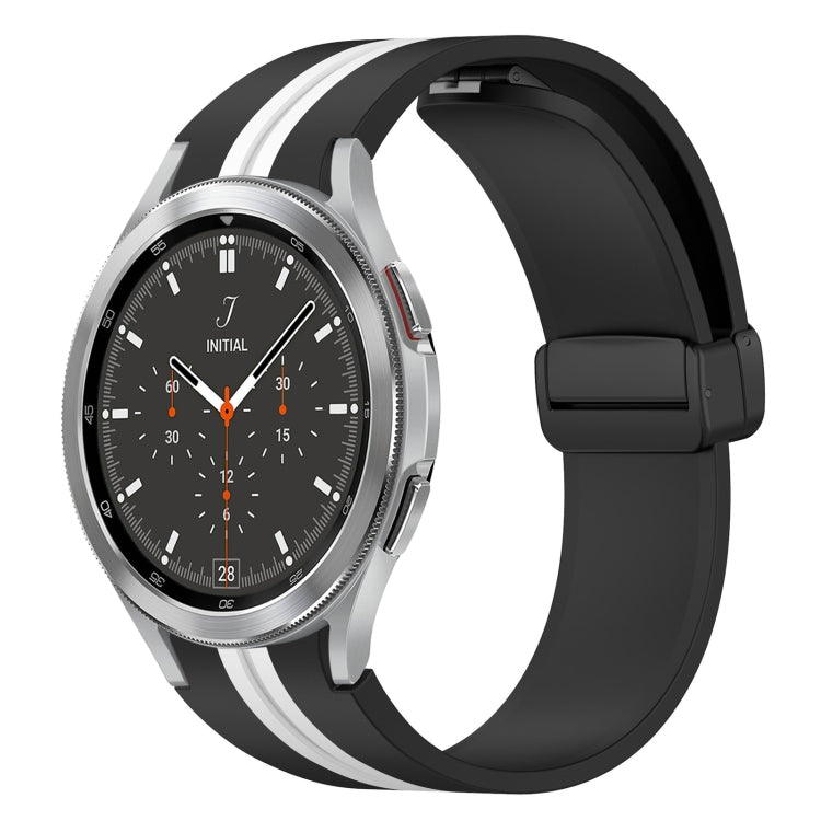 Bracelet de montre en silicone à fermoir magnétique pliant, For Samsung Galaxy Watch 5 44mm, For Samsung Galaxy Watch 5 40mm, For Samsung Galaxy Watch 4 44mm, For Samsung Galaxy Watch 4 40mm, For Samsung Galaxy Watch 4 Classic 46mm                     ...