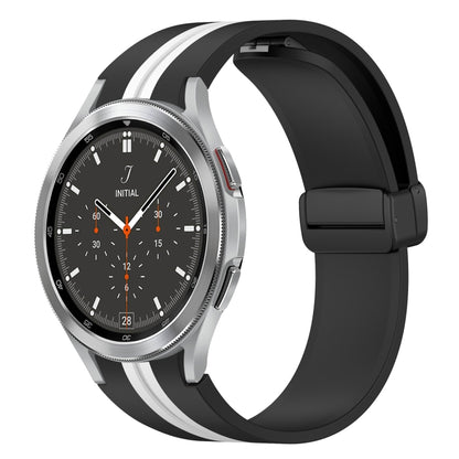 Bracelet de montre en silicone à fermoir magnétique pliant, For Samsung Galaxy Watch 5 44mm, For Samsung Galaxy Watch 5 40mm, For Samsung Galaxy Watch 4 44mm, For Samsung Galaxy Watch 4 40mm, For Samsung Galaxy Watch 4 Classic 46mm                     ...