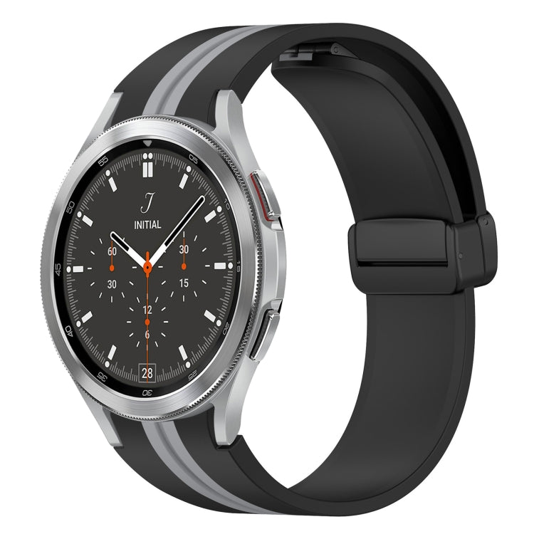 Bracelet de montre en silicone à fermoir magnétique pliant, For Samsung Galaxy Watch 5 44mm, For Samsung Galaxy Watch 5 40mm, For Samsung Galaxy Watch 4 44mm, For Samsung Galaxy Watch 4 40mm, For Samsung Galaxy Watch 4 Classic 46mm                     ...