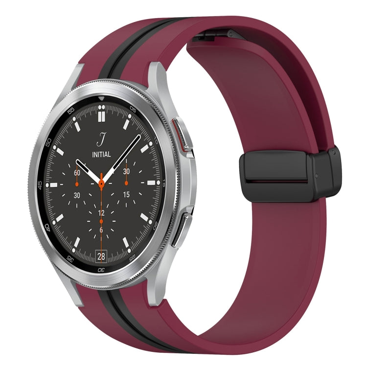 Bracelet de montre en silicone à fermoir magnétique pliant, For Samsung Galaxy Watch 5 44mm, For Samsung Galaxy Watch 5 40mm, For Samsung Galaxy Watch 4 44mm, For Samsung Galaxy Watch 4 40mm, For Samsung Galaxy Watch 4 Classic 46mm                     ...