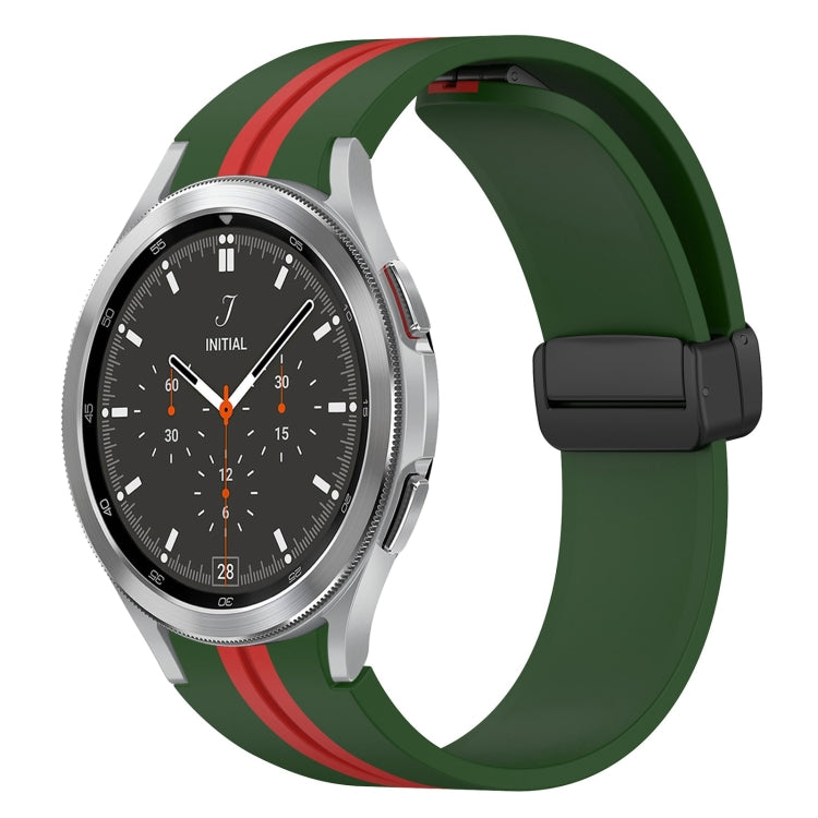 Bracelet de montre en silicone à fermoir magnétique pliant, For Samsung Galaxy Watch 5 44mm, For Samsung Galaxy Watch 5 40mm, For Samsung Galaxy Watch 4 44mm, For Samsung Galaxy Watch 4 40mm, For Samsung Galaxy Watch 4 Classic 46mm                     ...