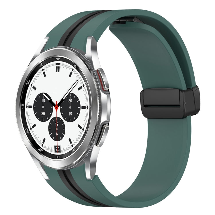 Bracelet de montre en silicone à fermoir magnétique pliant, For Samsung Galaxy Watch 5 44mm, For Samsung Galaxy Watch 5 40mm, For Samsung Galaxy Watch 4 44mm, For Samsung Galaxy Watch 4 40mm, For Samsung Galaxy Watch 4 Classic 46mm                     ...