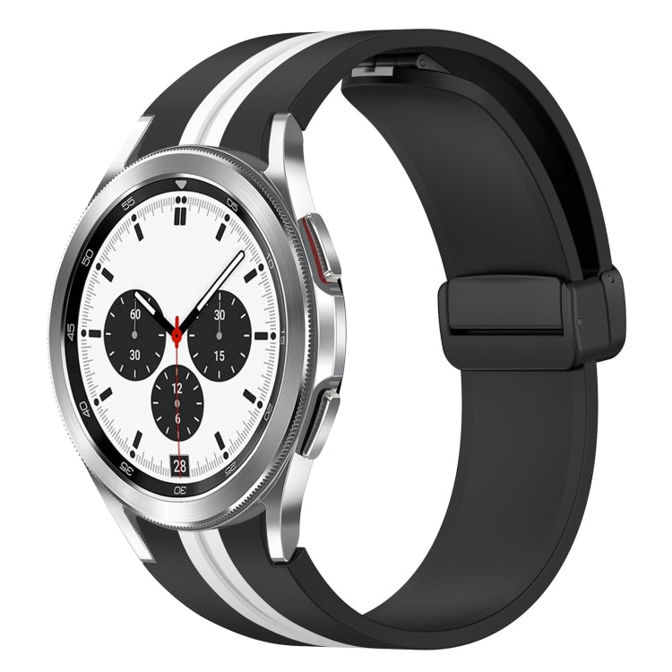 Bracelet de montre en silicone à fermoir magnétique pliant, For Samsung Galaxy Watch 5 44mm, For Samsung Galaxy Watch 5 40mm, For Samsung Galaxy Watch 4 44mm, For Samsung Galaxy Watch 4 40mm, For Samsung Galaxy Watch 4 Classic 46mm                     ...