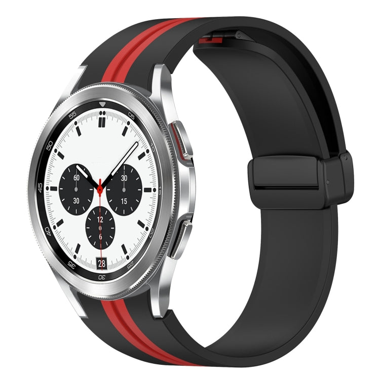 Bracelet de montre en silicone à fermoir magnétique pliant, For Samsung Galaxy Watch 5 44mm, For Samsung Galaxy Watch 5 40mm, For Samsung Galaxy Watch 4 44mm, For Samsung Galaxy Watch 4 40mm, For Samsung Galaxy Watch 4 Classic 46mm                     ...