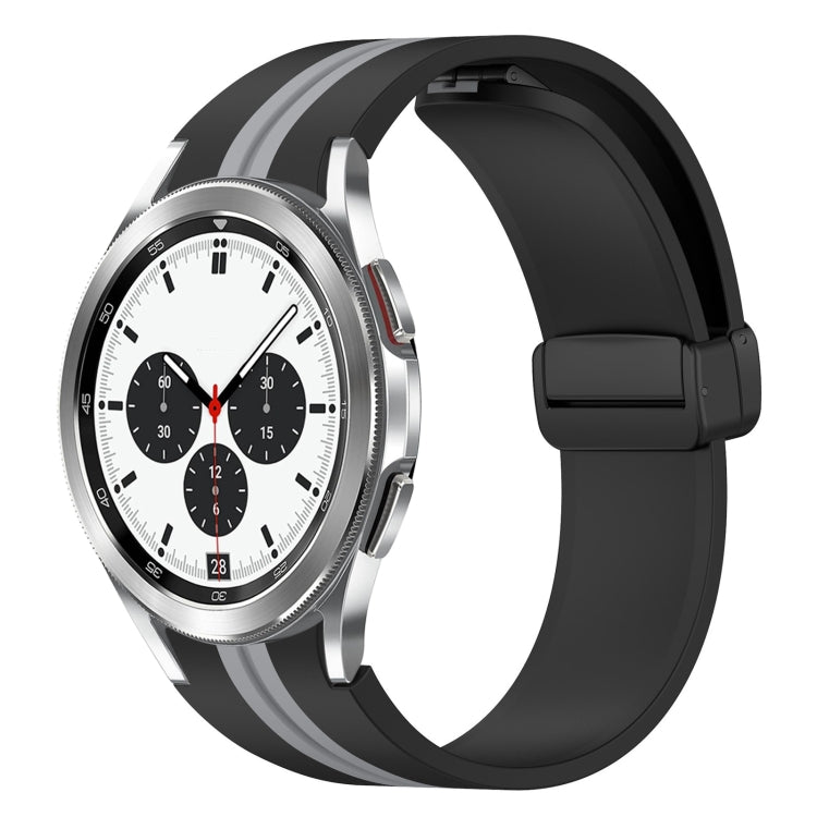 Bracelet de montre en silicone à fermoir magnétique pliant, For Samsung Galaxy Watch 5 44mm, For Samsung Galaxy Watch 5 40mm, For Samsung Galaxy Watch 4 44mm, For Samsung Galaxy Watch 4 40mm, For Samsung Galaxy Watch 4 Classic 46mm                     ...