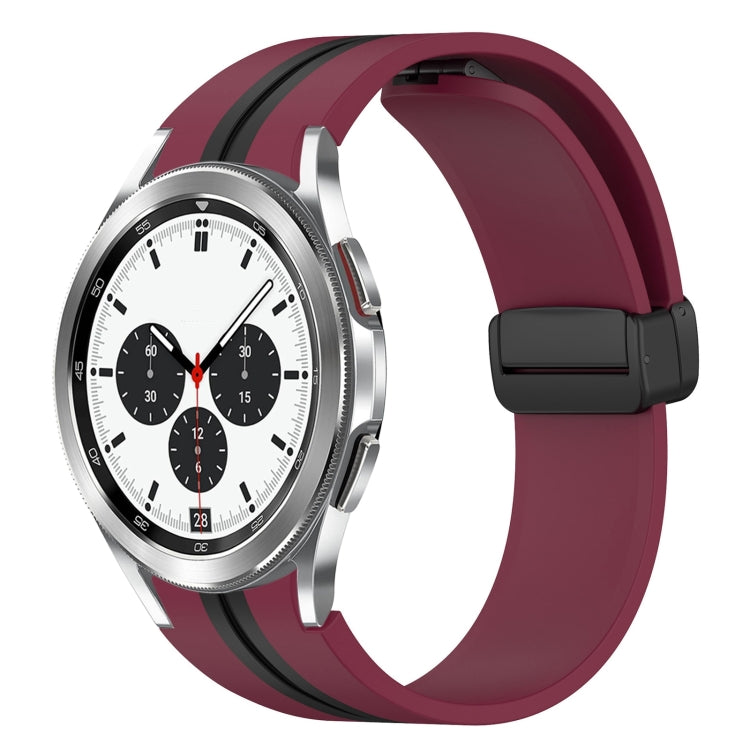 Bracelet de montre en silicone à fermoir magnétique pliant, For Samsung Galaxy Watch 5 44mm, For Samsung Galaxy Watch 5 40mm, For Samsung Galaxy Watch 4 44mm, For Samsung Galaxy Watch 4 40mm, For Samsung Galaxy Watch 4 Classic 46mm                     ...