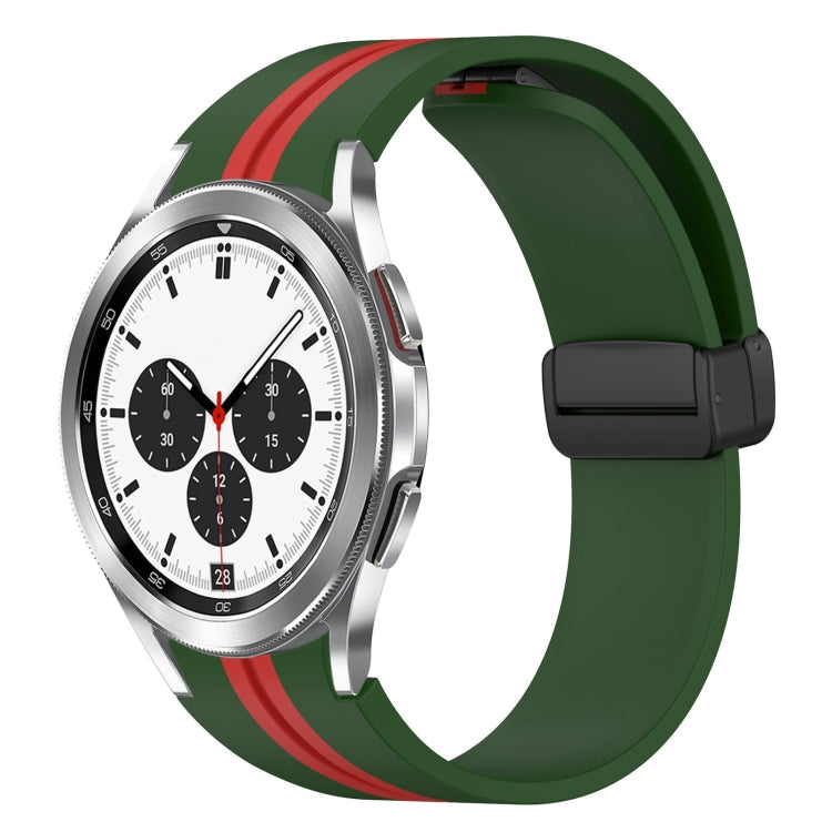 Bracelet de montre en silicone à fermoir magnétique pliant, For Samsung Galaxy Watch 5 44mm, For Samsung Galaxy Watch 5 40mm, For Samsung Galaxy Watch 4 44mm, For Samsung Galaxy Watch 4 40mm, For Samsung Galaxy Watch 4 Classic 46mm                     ...