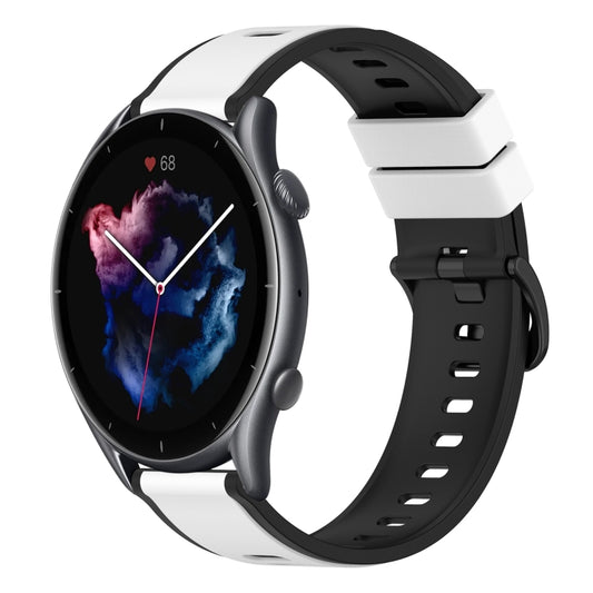 Bracelet de montre en silicone bicolore 22 mm, For Amazfit GTR 3, For Amazfit GTR 3 Pro, For Amazfit GTR 2e, For Amazfit GTR 2, For Amazfit 3, For Amazfit GTR 47mm