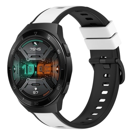 Bracelet de montre en silicone bicolore 22 mm, For Huawei Watch GT 2E, For Huawei GT2 46mm, For Honor Watch GS 3, For Honor Watch GS Pro, For Honor Magic Watch 2 46mm, For Honor Watch Dream