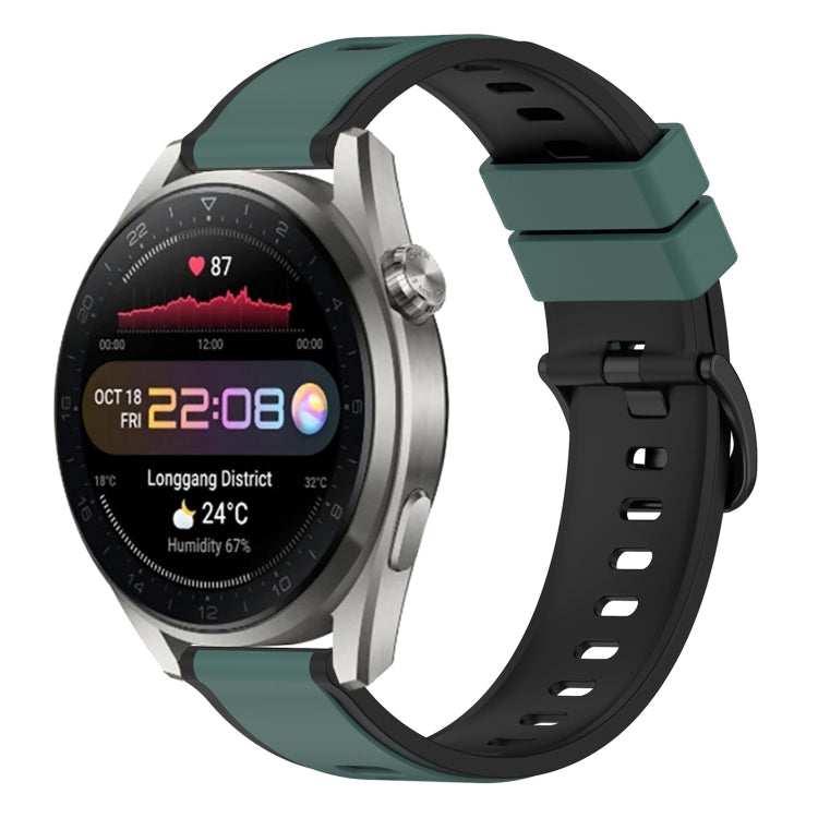 Bracelet de montre en silicone bicolore 22 mm, For Huawei Watch 3 Pro New