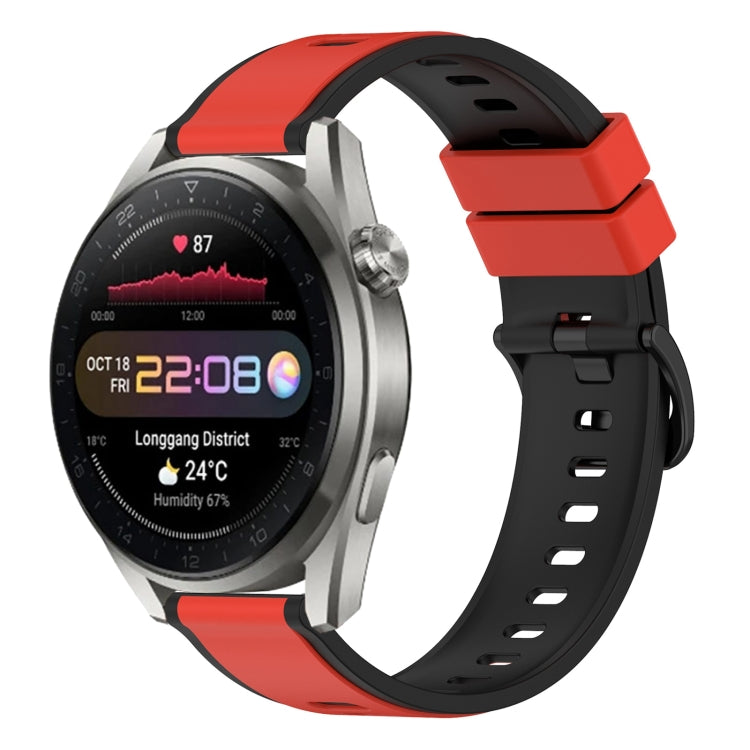 Bracelet de montre en silicone bicolore 22 mm, For Huawei Watch 3 Pro New