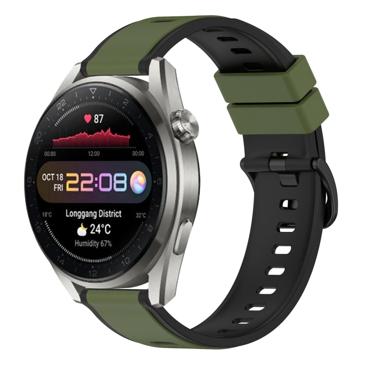 Bracelet de montre en silicone bicolore 22 mm, For Huawei Watch 3 Pro New