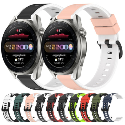Bracelet de montre en silicone bicolore 22 mm, For Huawei Watch 3 Pro New