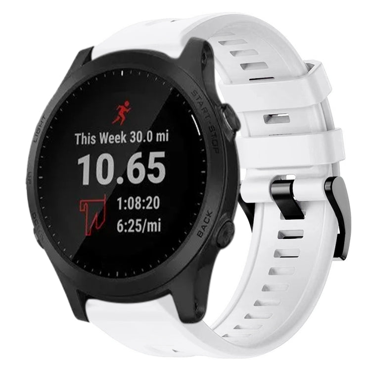 Bracelet de montre en silicone de couleur unie avec boucle en métal, For Garmin Forerunner 945, For Garmin Forerunner 935