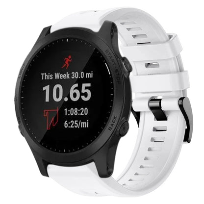 Bracelet de montre en silicone de couleur unie avec boucle en métal, For Garmin Forerunner 945, For Garmin Forerunner 935