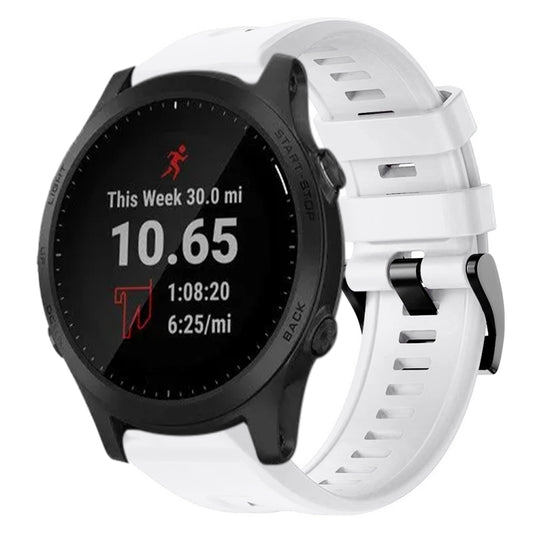 Bracelet de montre en silicone de couleur unie avec boucle en métal, For Garmin Forerunner 945, For Garmin Forerunner 935