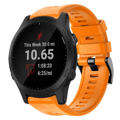 Bracelet de montre en silicone de couleur unie avec boucle en métal, For Garmin Forerunner 945, For Garmin Forerunner 935