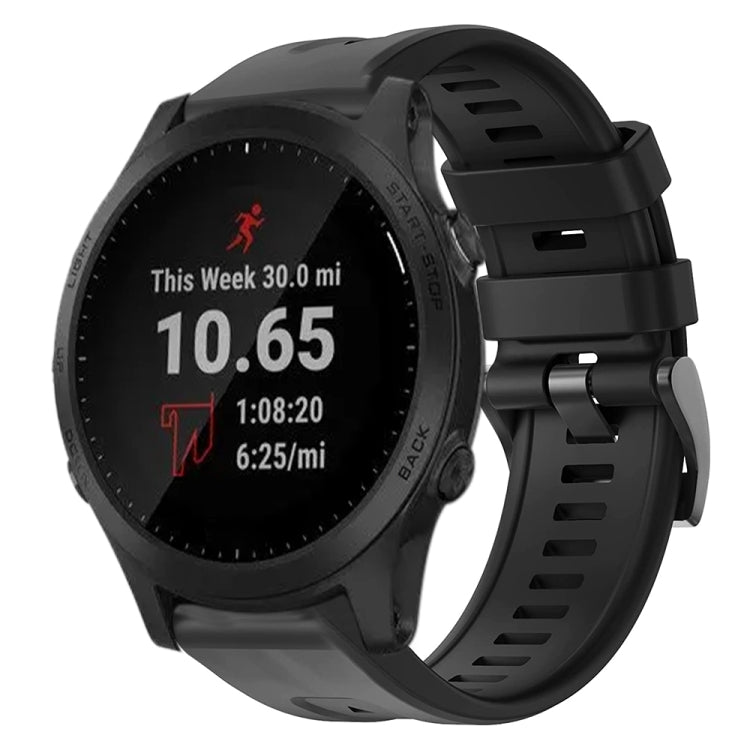Bracelet de montre en silicone de couleur unie avec boucle en métal, For Garmin Forerunner 945, For Garmin Forerunner 935