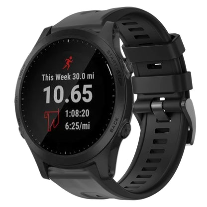 Bracelet de montre en silicone de couleur unie avec boucle en métal, For Garmin Forerunner 945, For Garmin Forerunner 935