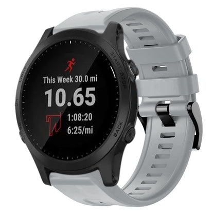 Bracelet de montre en silicone de couleur unie avec boucle en métal, For Garmin Forerunner 945, For Garmin Forerunner 935