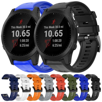 Bracelet de montre en silicone de couleur unie avec boucle en métal, For Garmin Forerunner 945, For Garmin Forerunner 935