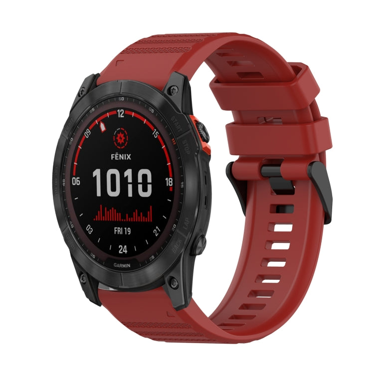 Bracelet de montre en silicone à texture horizontale de 26 mm avec outil de retrait, For Garmin Fenix 7X, For Garmin Fenix 7X Solar, For Garmin Tactix Delta, For Garmin Enduro, For Garmin Fenix 6X, For Garmin Fenix 6X Pro, For Garmin Fenix 6X Sapphire
