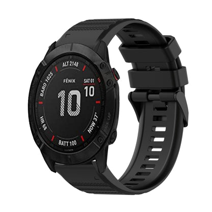 Bracelet de montre en silicone à texture horizontale de 26 mm avec outil de retrait, For Garmin Fenix 7X, For Garmin Fenix 7X Solar, For Garmin Tactix Delta, For Garmin Enduro, For Garmin Fenix 6X, For Garmin Fenix 6X Pro, For Garmin Fenix 6X Sapphire