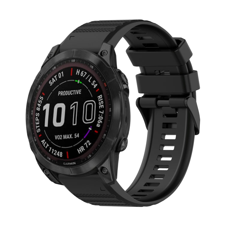 Bracelet de montre en silicone à texture horizontale de 22 mm avec outil de retrait, For Garmin Fenix 7, For Garmin Fenix 7 Solar, For Garmin Fenix 7 Sapphire Solar, For Garmin Epix Gen 2, For Garmin Approach S62, For Garmin Fenix 6 GPS                ...