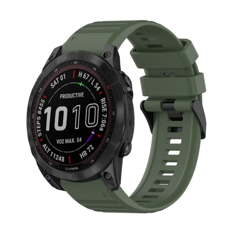 Bracelet de montre en silicone à texture horizontale de 22 mm avec outil de retrait, For Garmin Fenix 7, For Garmin Fenix 7 Solar, For Garmin Fenix 7 Sapphire Solar, For Garmin Epix Gen 2, For Garmin Approach S62, For Garmin Fenix 6 GPS                ...
