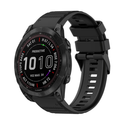 Bracelet de montre en silicone à texture horizontale de 22 mm avec outil de retrait, For Garmin Fenix 7, For Garmin Fenix 7 Solar, For Garmin Fenix 7 Sapphire Solar, For Garmin Epix Gen 2, For Garmin Approach S62, For Garmin Fenix 6 GPS                ...