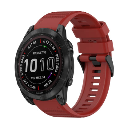 Bracelet de montre en silicone à texture horizontale de 22 mm avec outil de retrait, For Garmin Fenix 7, For Garmin Fenix 7 Solar, For Garmin Fenix 7 Sapphire Solar, For Garmin Epix Gen 2, For Garmin Approach S62, For Garmin Fenix 6 GPS                ...