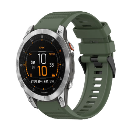 Bracelet de montre en silicone à texture horizontale de 22 mm avec outil de retrait, For Garmin Fenix 7, For Garmin Fenix 7 Solar, For Garmin Fenix 7 Sapphire Solar, For Garmin Epix Gen 2, For Garmin Approach S62, For Garmin Fenix 6 GPS                ...