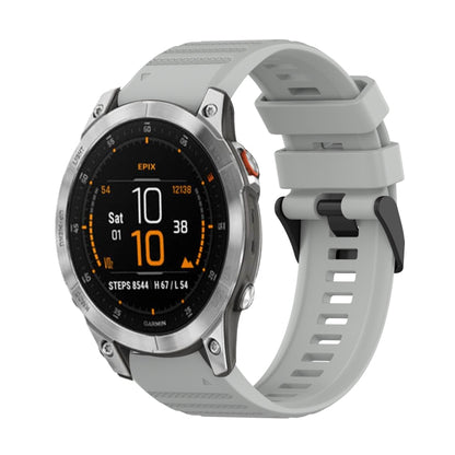 Bracelet de montre en silicone à texture horizontale de 22 mm avec outil de retrait, For Garmin Fenix 7, For Garmin Fenix 7 Solar, For Garmin Fenix 7 Sapphire Solar, For Garmin Epix Gen 2, For Garmin Approach S62, For Garmin Fenix 6 GPS                ...