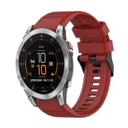 Bracelet de montre en silicone à texture horizontale de 22 mm avec outil de retrait, For Garmin Fenix 7, For Garmin Fenix 7 Solar, For Garmin Fenix 7 Sapphire Solar, For Garmin Epix Gen 2, For Garmin Approach S62, For Garmin Fenix 6 GPS                ...