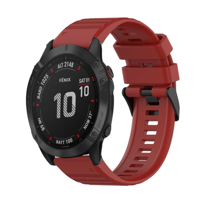 Bracelet de montre en silicone à texture horizontale de 22 mm avec outil de retrait, For Garmin Fenix 7, For Garmin Fenix 7 Solar, For Garmin Fenix 7 Sapphire Solar, For Garmin Epix Gen 2, For Garmin Approach S62, For Garmin Fenix 6 GPS                ...