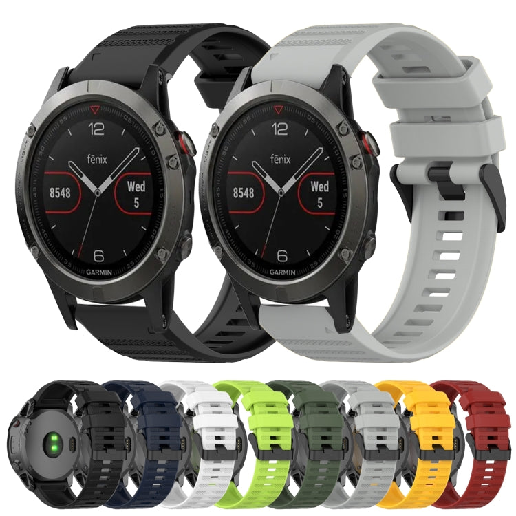 Bracelet de montre en silicone à texture horizontale de 22 mm avec outil de retrait, For Garmin Fenix 6 Sapphire GPS, For Garmin Fenix 5, For Garmin Fenix 5 Plus, For Garmin Quatix 5, For Garmin Quatix 5 Sapphire, For Garmin Forerunner 955             ...