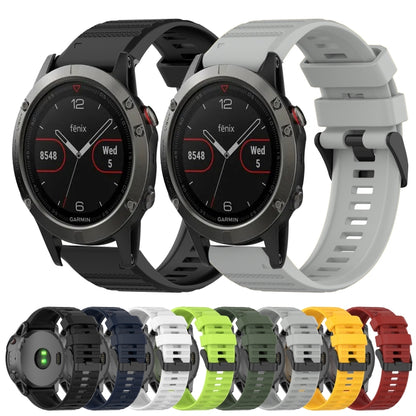 Bracelet de montre en silicone à texture horizontale de 22 mm avec outil de retrait, For Garmin Fenix 6 Sapphire GPS, For Garmin Fenix 5, For Garmin Fenix 5 Plus, For Garmin Quatix 5, For Garmin Quatix 5 Sapphire, For Garmin Forerunner 955             ...