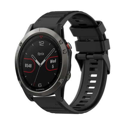 Bracelet de montre en silicone à texture horizontale de 22 mm avec outil de retrait, For Garmin Fenix 6 Sapphire GPS, For Garmin Fenix 5, For Garmin Fenix 5 Plus, For Garmin Quatix 5, For Garmin Quatix 5 Sapphire, For Garmin Forerunner 955             ...
