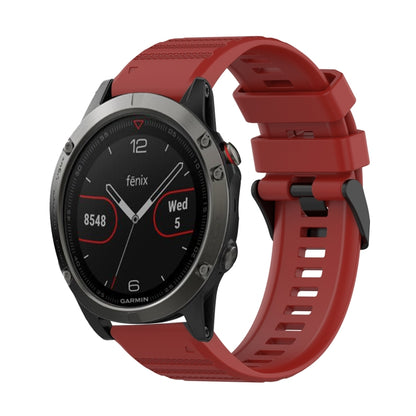 Bracelet de montre en silicone à texture horizontale de 22 mm avec outil de retrait, For Garmin Fenix 6 Sapphire GPS, For Garmin Fenix 5, For Garmin Fenix 5 Plus, For Garmin Quatix 5, For Garmin Quatix 5 Sapphire, For Garmin Forerunner 955             ...