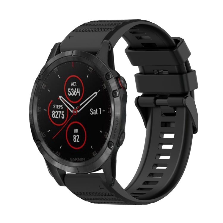 Bracelet de montre en silicone à texture horizontale de 22 mm avec outil de retrait, For Garmin Fenix 6 Sapphire GPS, For Garmin Fenix 5, For Garmin Fenix 5 Plus, For Garmin Quatix 5, For Garmin Quatix 5 Sapphire, For Garmin Forerunner 955             ...