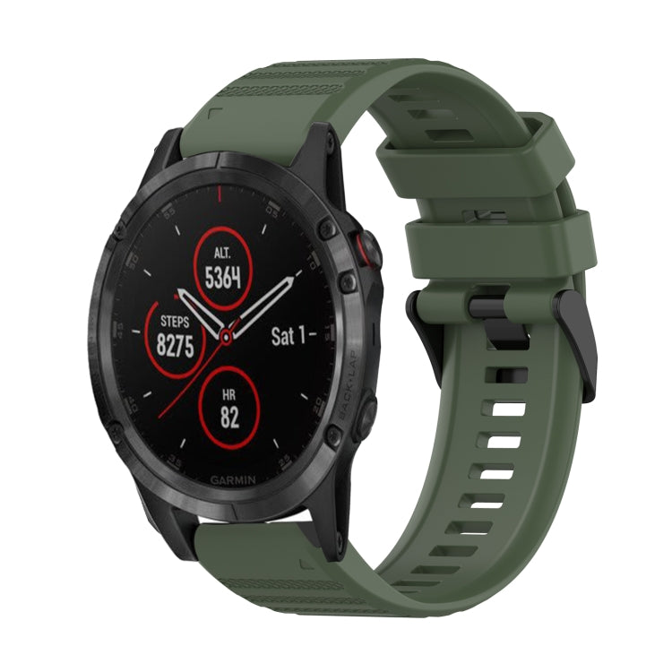 Bracelet de montre en silicone à texture horizontale de 22 mm avec outil de retrait, For Garmin Fenix 6 Sapphire GPS, For Garmin Fenix 5, For Garmin Fenix 5 Plus, For Garmin Quatix 5, For Garmin Quatix 5 Sapphire, For Garmin Forerunner 955             ...