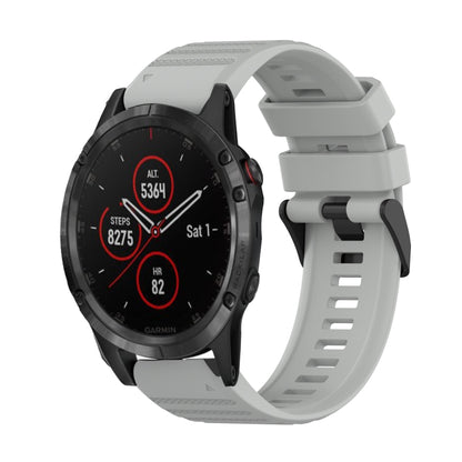 Bracelet de montre en silicone à texture horizontale de 22 mm avec outil de retrait, For Garmin Fenix 6 Sapphire GPS, For Garmin Fenix 5, For Garmin Fenix 5 Plus, For Garmin Quatix 5, For Garmin Quatix 5 Sapphire, For Garmin Forerunner 955             ...