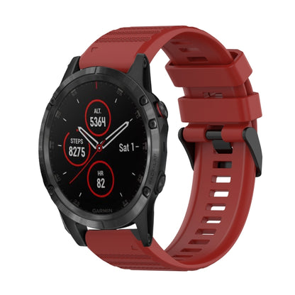 Bracelet de montre en silicone à texture horizontale de 22 mm avec outil de retrait, For Garmin Fenix 6 Sapphire GPS, For Garmin Fenix 5, For Garmin Fenix 5 Plus, For Garmin Quatix 5, For Garmin Quatix 5 Sapphire, For Garmin Forerunner 955             ...
