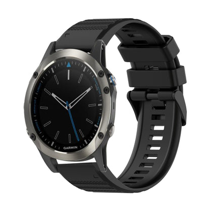 Bracelet de montre en silicone à texture horizontale de 22 mm avec outil de retrait, For Garmin Fenix 6 Sapphire GPS, For Garmin Fenix 5, For Garmin Fenix 5 Plus, For Garmin Quatix 5, For Garmin Quatix 5 Sapphire, For Garmin Forerunner 955             ...