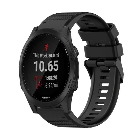Bracelet de montre en silicone à texture horizontale de 22 mm avec outil de retrait, For Garmin Forerunner 935