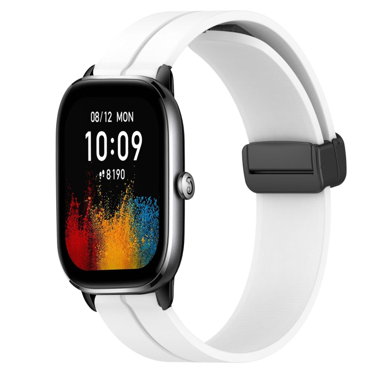 Bracelet de montre en silicone à fermoir magnétique de couleur unie de 20 mm, For Amazfit GTS 4, For Amazfit GTS 3, For Amazfit GTS 2E, For Amazfit GTS 2 Mini, For Amazfit GTS 2, For Amazfit GTS